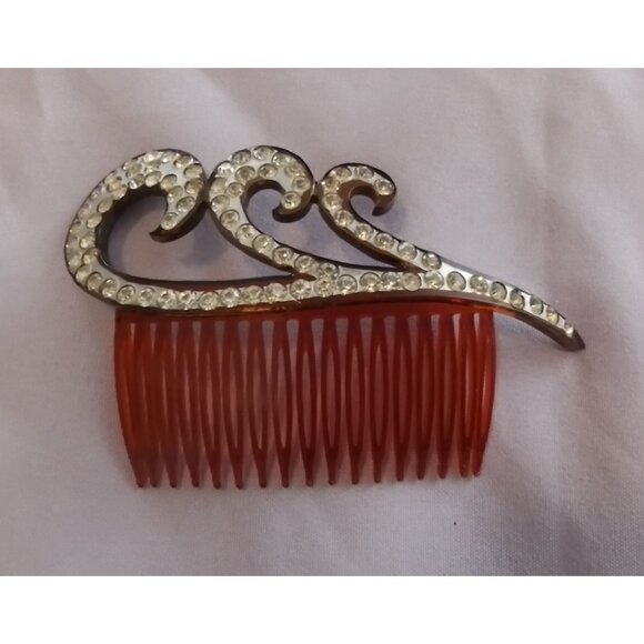 Vintage Rhinestone Decorative Hair Comb Clip - Picture 1 of 3